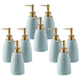 Kuber Industries Liquid Soap Dispenser | Handwash Soap Dispenser | Soap Dispenser for Wash Basin | Shampoo Dispenser Bottle | Bathroom Dispenser Bottle | 9 Piece | Pack of 3 | 320 ml | Blue